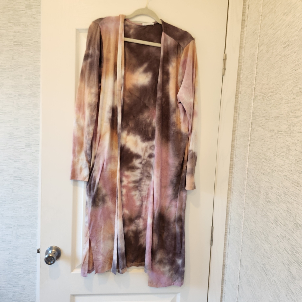 First Love Tie-Dye Womens Cardigan Size L Euc